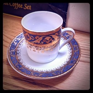 24k Gold plated epresso cup and saucer set